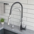 Alfi Brand Brushed Nickel Square Kitchen Faucet with Black Rubber Stem ABKF3023-BN